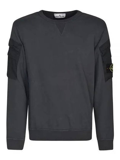 Men's Wappen Patch Cargo Pocket Sweatshirt Grey - STONE ISLAND - BALAAN 2