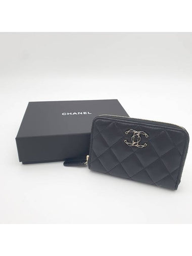 Zipper card wallet black AP3625 - CHANEL - BALAAN 1