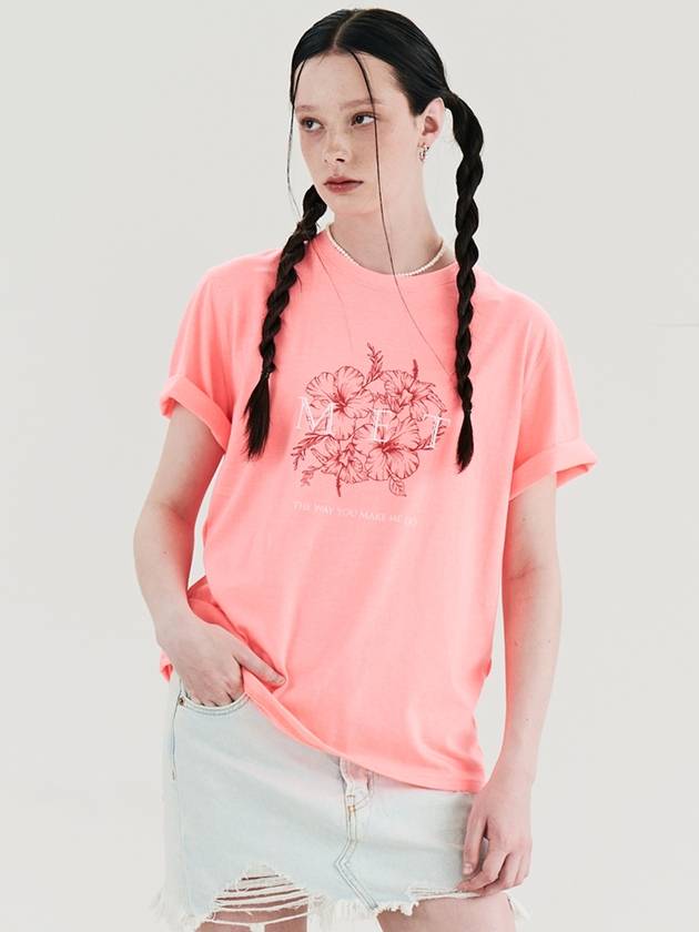 MET Two tone Lettering Flower T Shirt Pink - METAPHER - BALAAN 4