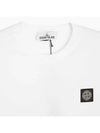 Logo Patch Cotton Short Sleeve T-Shirt White - STONE ISLAND - BALAAN 3