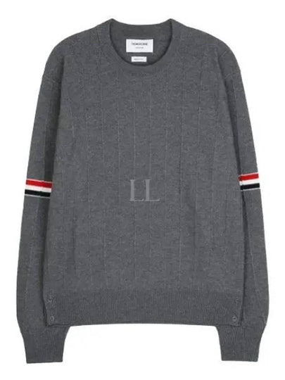 Men's Wool Relaxed Pullover Knit Top Med Grey - THOM BROWNE - BALAAN 2