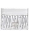 Matelasse Nappa Leather Card Wallet Silver - MIU MIU - BALAAN 2