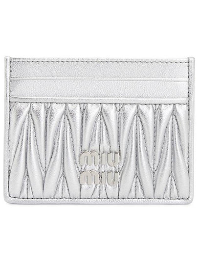 Matelasse Nappa Leather Card Wallet Silver - MIU MIU - BALAAN 2