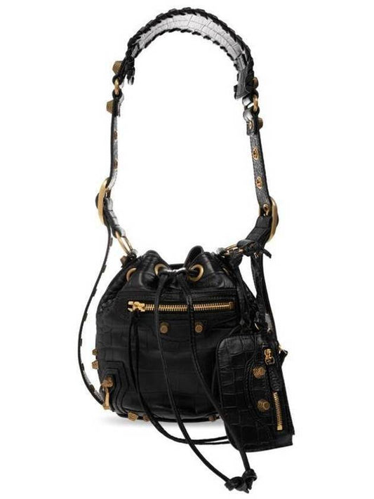 Le Cagol XS Leather Bucket Bag Black - BALENCIAGA - BALAAN 2
