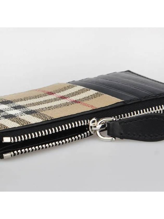 Check Zipper Card Wallet Beige - BURBERRY - BALAAN 3