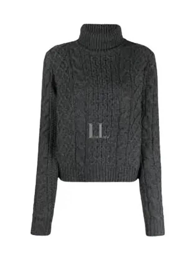 Lappole Wool Cable Knit Turtleneck Charcoal - S MAX MARA - BALAAN 2