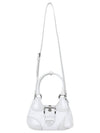 Moon Logo Re-Nylon Leather Tote Bag White - PRADA - BALAAN 4