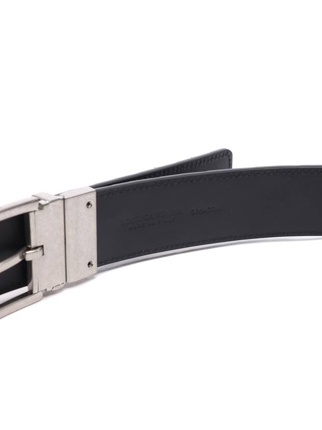 Men's Intrecciato Leather Belt Black - BOTTEGA VENETA - BALAAN 7