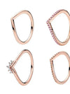 4 types of rose gold wishbone rings with genuine case - PANDORA - BALAAN 1