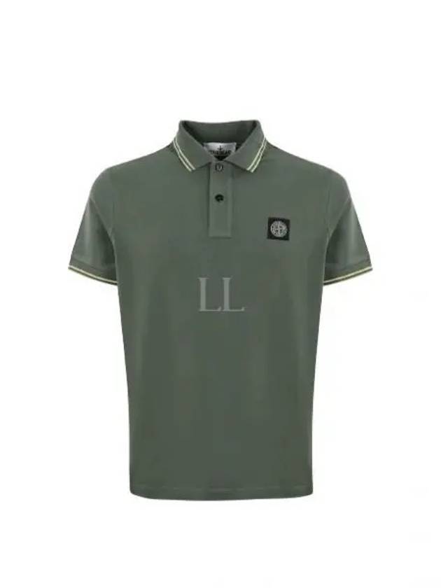 Stretch Cotton Pique Short Sleeve Polo Shirt Dark Green - STONE ISLAND - BALAAN 2