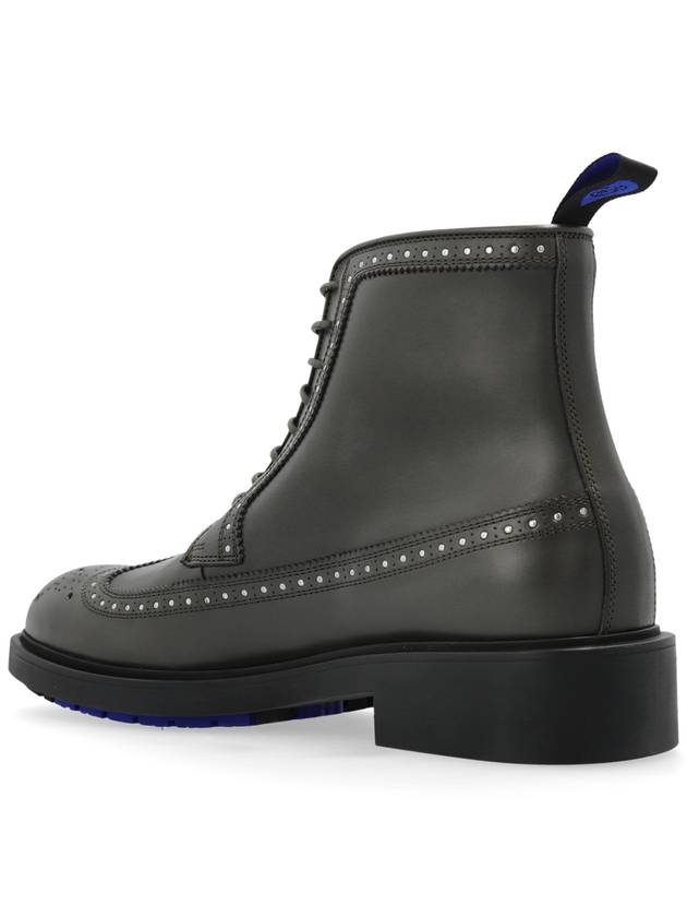 Studded Leather Worker Boots Loch - BURBERRY - BALAAN 6