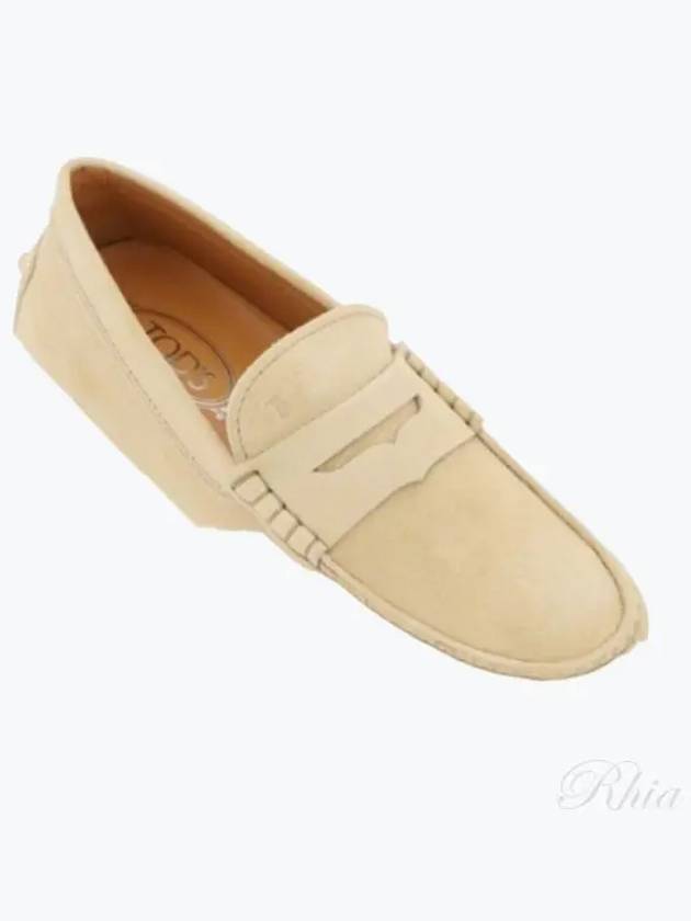 Gommino Bubble Suede Driving Shoes Beige - TOD'S - BALAAN 2