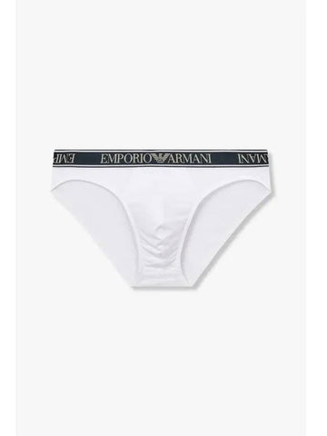 UNDERWEAR Men s Textured Logo Banding Briefs White - EMPORIO ARMANI - BALAAN 1