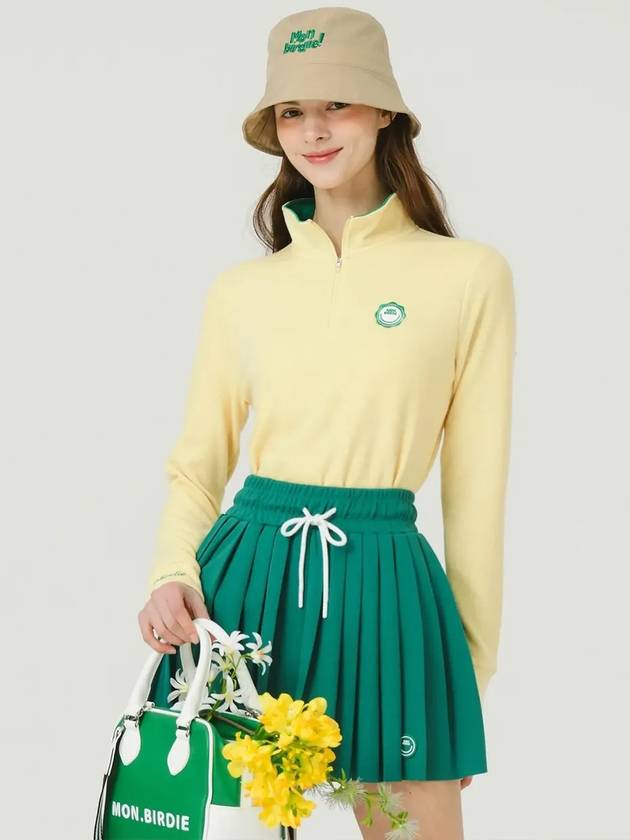 Long sleeve color combination half zip-up t-shirt YELLOW - MONBIRDIE GOLF - BALAAN 5