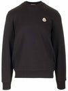 Men's Logo Patch Sweatshirt Black - MONCLER - BALAAN 2