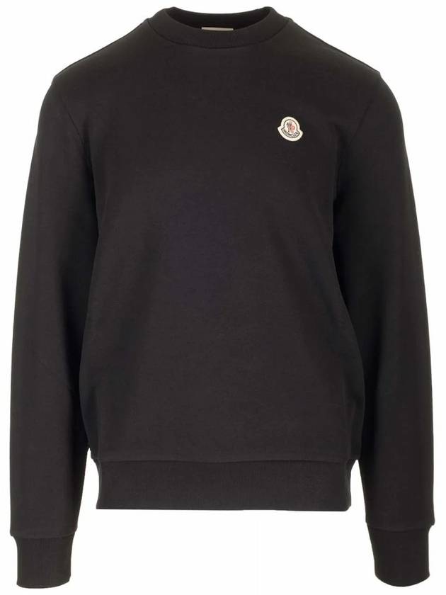 Men's Logo Patch Sweatshirt Black - MONCLER - BALAAN 2