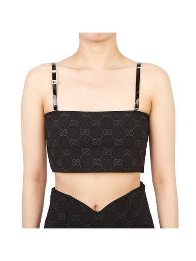 Women's Double G Jacquard Sleeveless Black - GUCCI - BALAAN 2