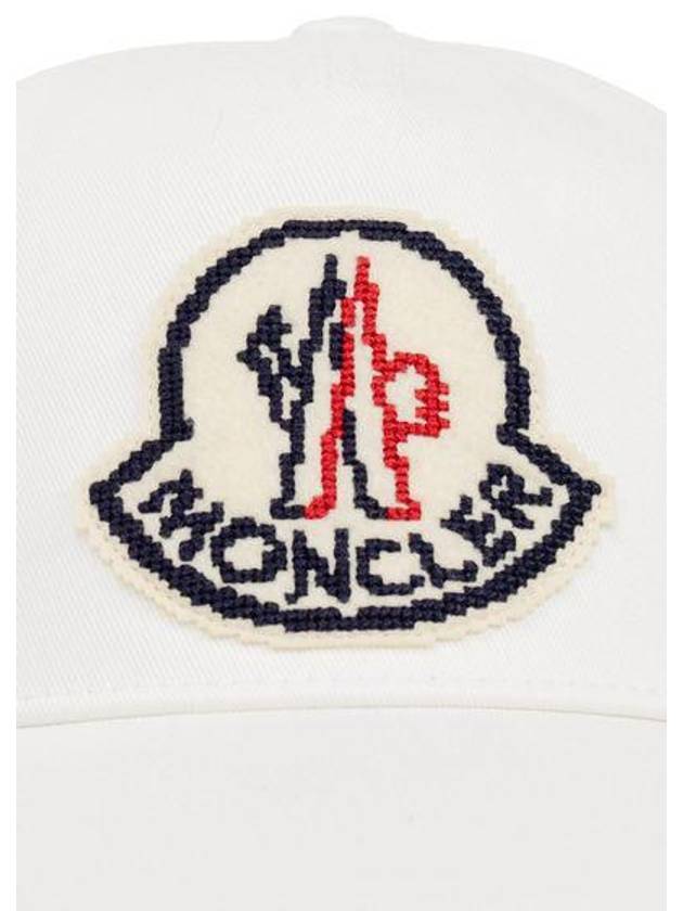 Logo Patch Ball Cap White - MONCLER - BALAAN 4