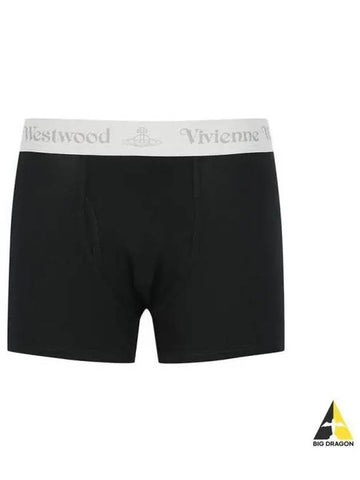 Branded Boxer Draws Two Pack Black 81060006 J002Y - VIVIENNE WESTWOOD - BALAAN 1