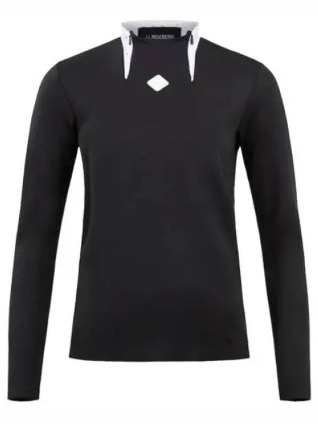 Golf Twinny Zip Mid Layer Long Sleeve T-Shirt Black - J.LINDEBERG - BALAAN 2