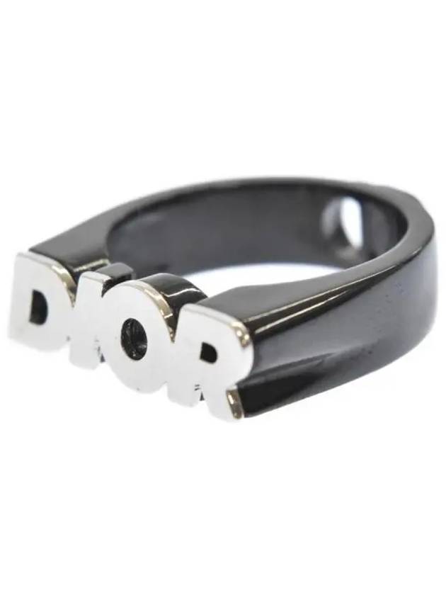 Icon Logo Brass Ring Black Silver - DIOR - BALAAN 2