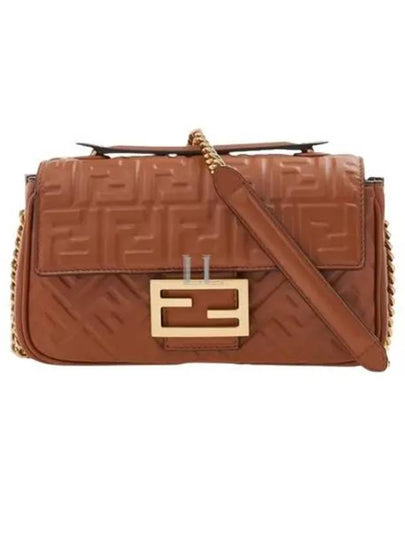 Baguette Medium Nappa Leather Chain Shoulder Bag Brown - FENDI - BALAAN 2