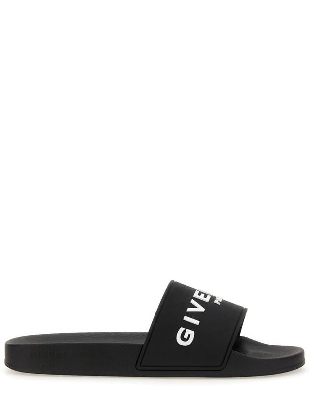 Logo Rubber Slide Slippers Black - GIVENCHY - BALAAN 3