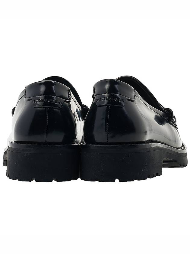 Monogram Leather Loafers Black - SAINT LAURENT - BALAAN 5