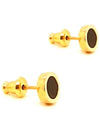 Roca Mini Round Onyx Stud Earrings Gold - BE/GINS - BALAAN 3