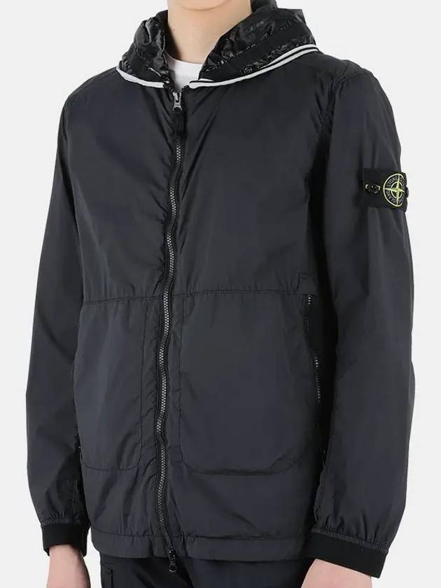 Wappen Patch Skin Touch Nylon Hoodie Jacket Black - STONE ISLAND - BALAAN 2