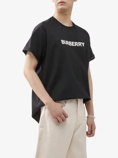 Logo Print Cotton Short Sleeve T-Shirt Black - BURBERRY - BALAAN 2