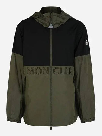 24SS 1A00088 59733 99T Jolly Men's Windbreaker Hooded Jacket Black Green 999078 - MONCLER - BALAAN 1