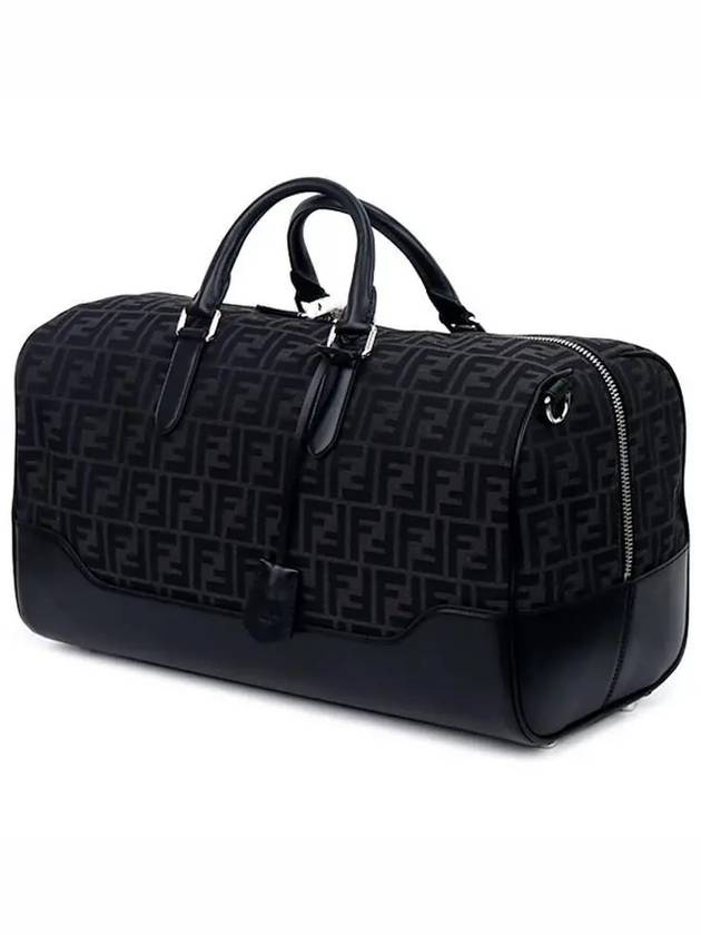 FF jacquard fabric large duffle bag black - FENDI - BALAAN.