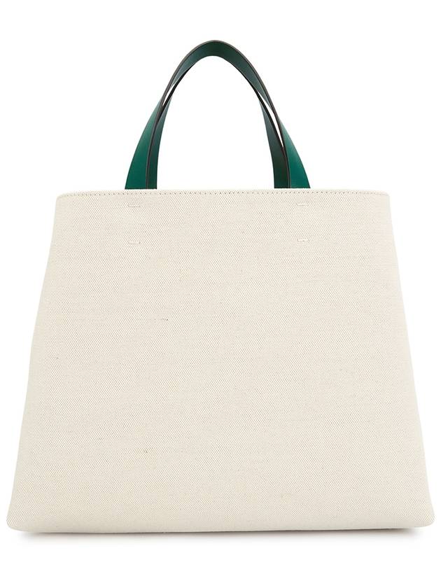 Signature V Logo Canvas Leather Tote Bag Natural Green - VALENTINO - BALAAN 5