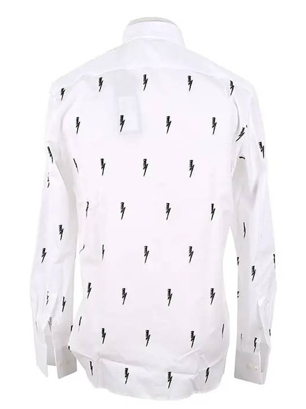 Lightning Sketch Printing White Shirt PBCM1104A W - NEIL BARRETT - BALAAN 8