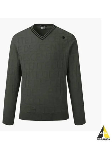 GOLF Men s Typographic V Neck Sweater DP32MFKP93 - DESCENTE - BALAAN 1