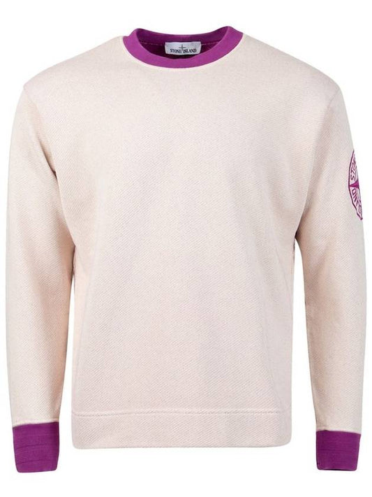 Embroidered Logo Two Tone Sweatshirt Purple Light Pink - STONE ISLAND - BALAAN 1