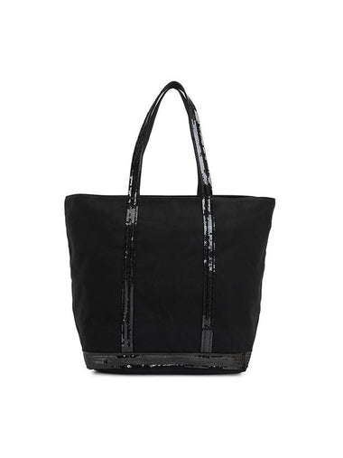 Women's Cabas Zipper Tote Bag Black - VANESSA BRUNO - BALAAN 1