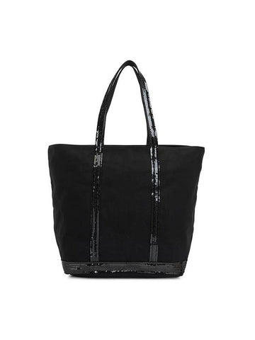 Women's Cabas Zipper Tote Bag Black - VANESSA BRUNO - BALAAN 1