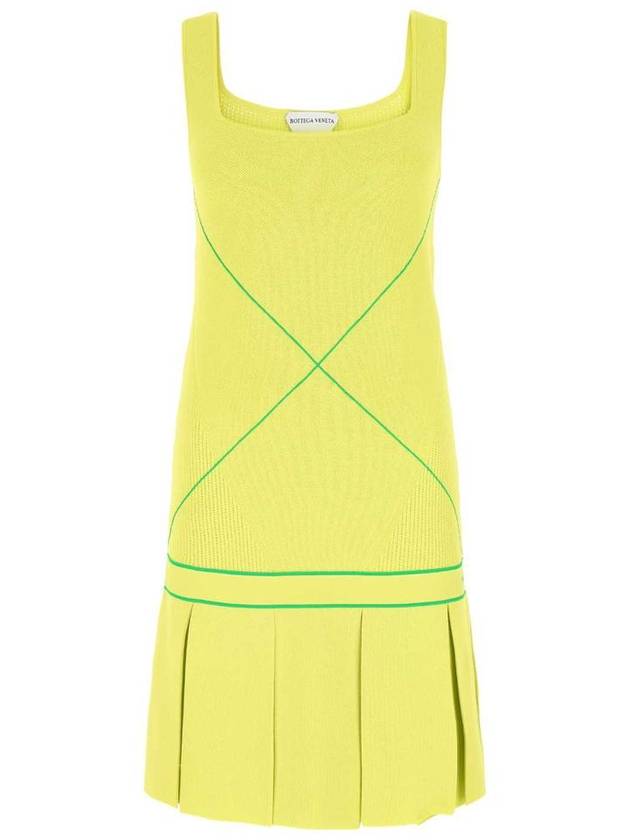 Paraket Stitch Sleeveless Tennis Midi Dress Kiwi - BOTTEGA VENETA - BALAAN 2