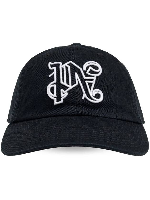 Monogram Ball Cap Black - PALM ANGELS - BALAAN 2