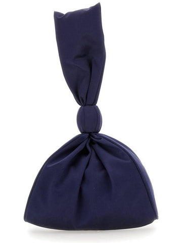 Blue Clutch Bag With Knot And Zip Closure In Tech Fabric Woman - ALBERTA FERRETTI - BALAAN 1