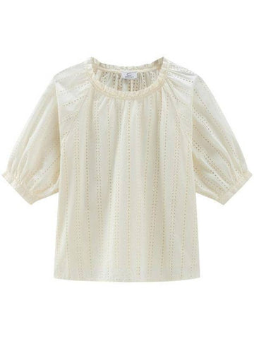 Woolrich Broderie Anglaise Blouse - WOOLRICH - BALAAN 1