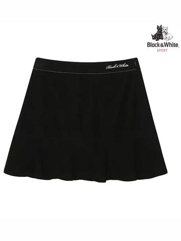 Women s terry material SET UP flare culottes 4034LZSC BLACK - BLACK&WHITE - BALAAN 1