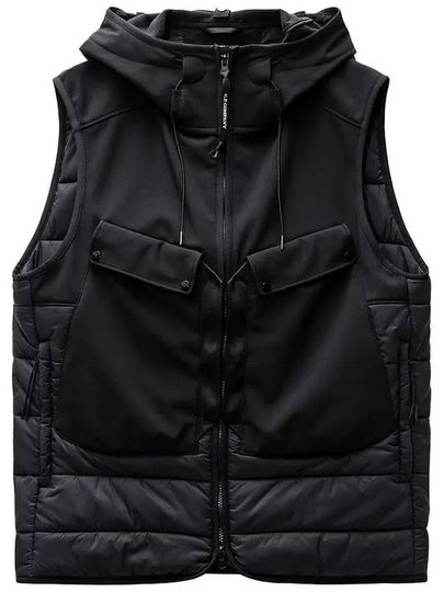 Shell R Mix Goggle Hooded Padded Vest Black - CP COMPANY - BALAAN 2