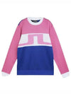 Jones Crew Neck Sweatshirt Blue Pink - J.LINDEBERG - BALAAN 2