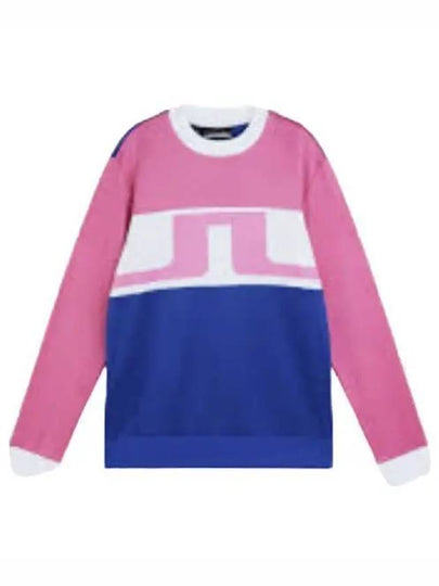 Jones Crew Neck Sweatshirt Blue Pink - J.LINDEBERG - BALAAN 2