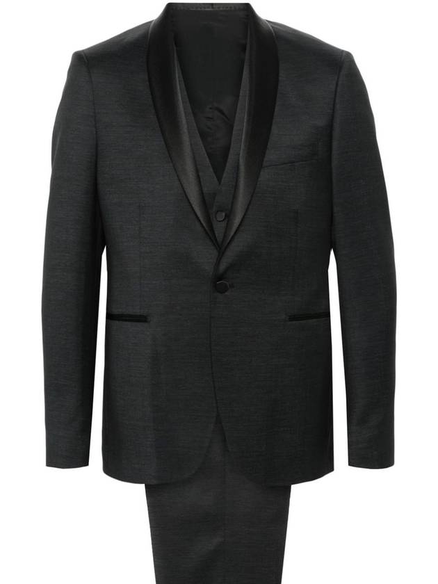 Tagliatore Single-Breasted Wool Blend Suit With Satin Lapels - TAGLIATORE - BALAAN 1