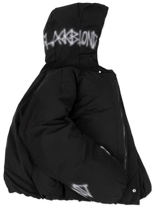 Graffiti Logo Hidden Cuff Puffer Jacket Black - BLACKBLOND - BALAAN 1