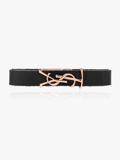 Opyum Leather Bracelet Black - SAINT LAURENT - BALAAN 2